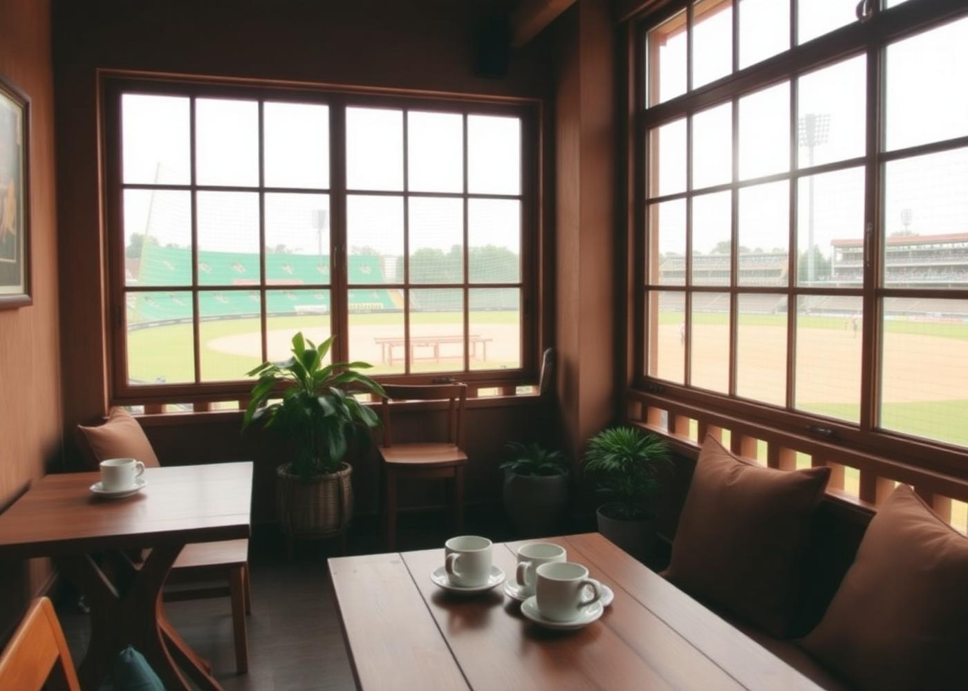 The KYCA café viewing deck overlooking the cricket ground